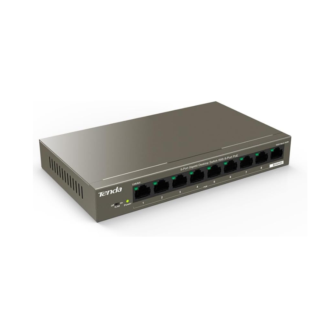 Tenda Ethernet Switch 9GE+1SFP With 8-Port PoE TEG1110PF-8-120W