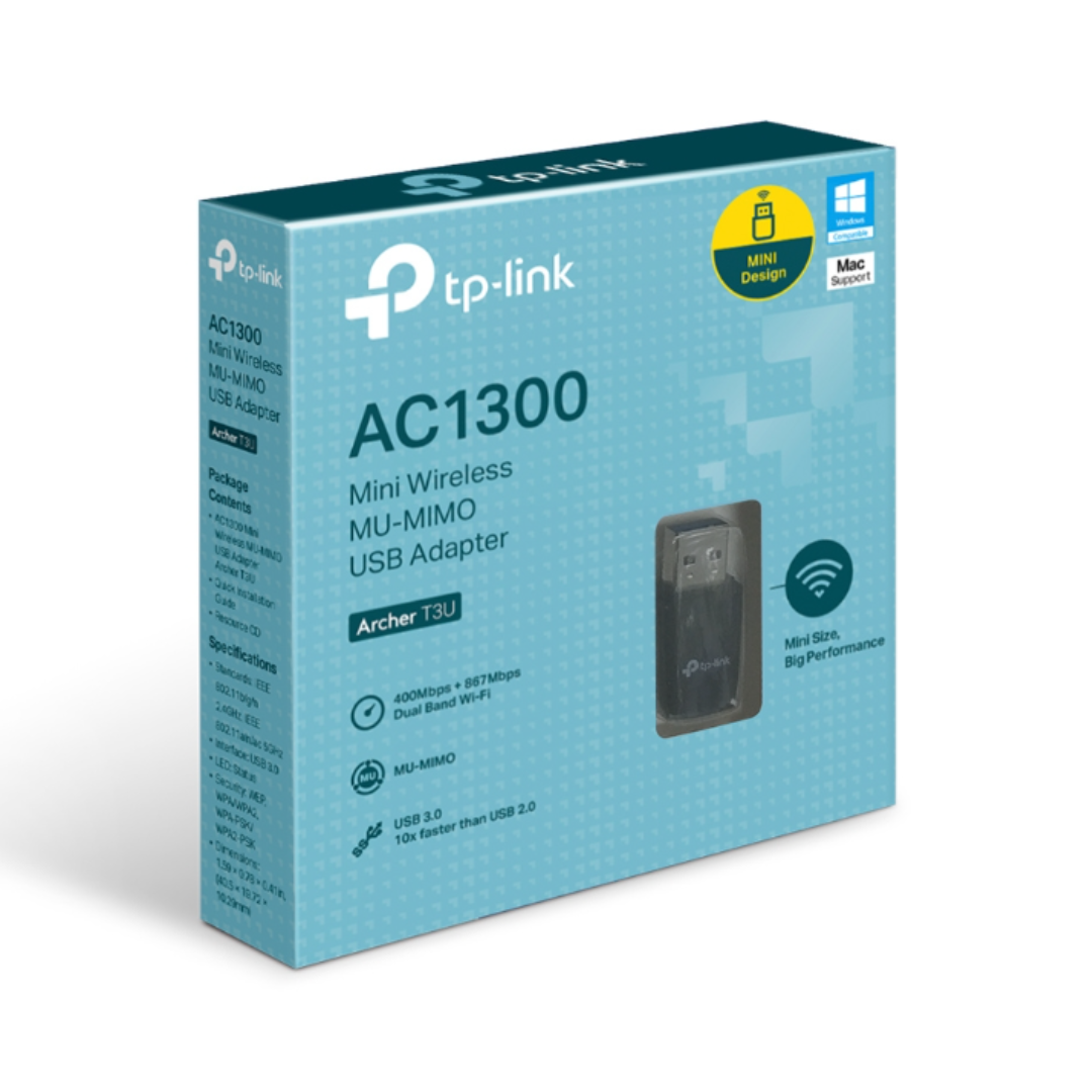 Tp-Link Dual band USB W/ls Adaptor Ac1300 Archer T3u