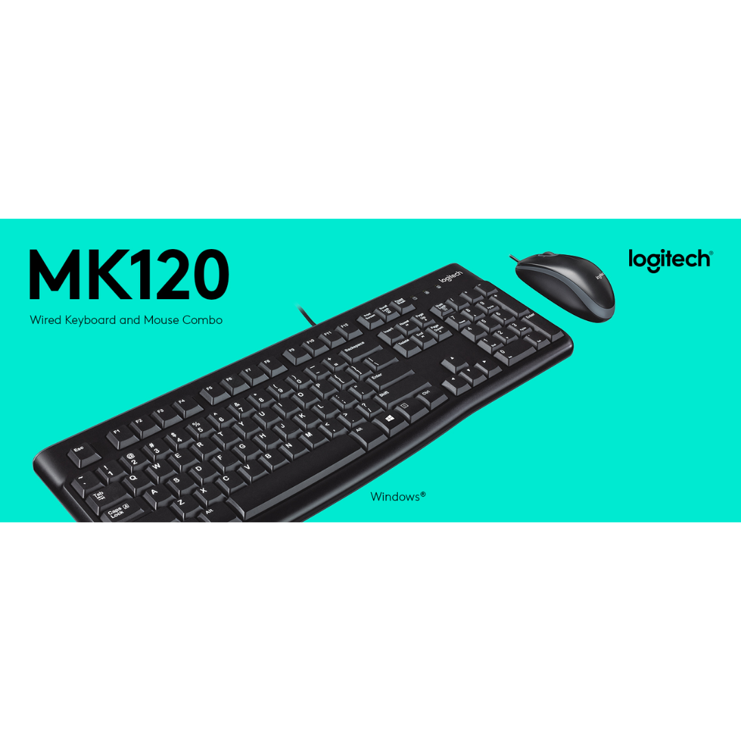 Logitech Keyboard MK120 Optical Combo (English/Arabic)