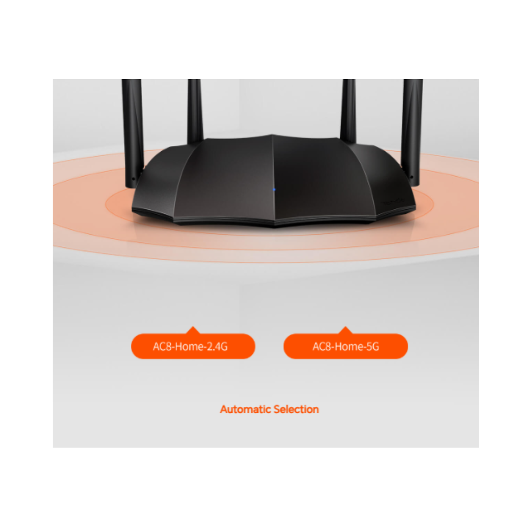Tenda Router Dual Band Gigabit Wireless AC1200 AC8