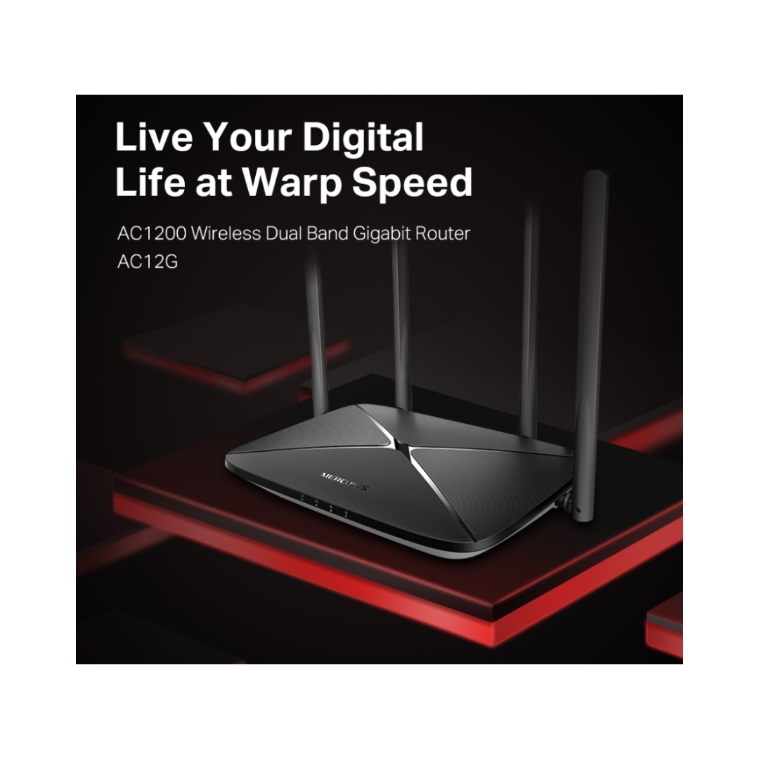 Mercusys Dual Band Wireless Router Ac1200 AC12G