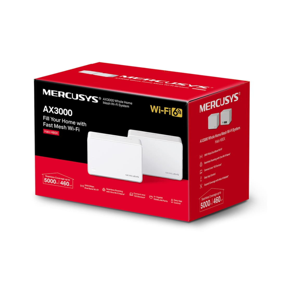 Mercusys AX3000 Whole Home Mesh WiFi 6 System Halo H80X(2Pack)