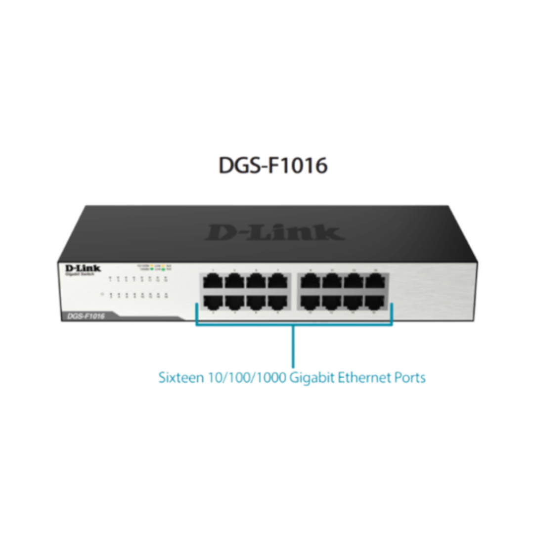 D-Link 16 Port Gigabit Switch DGS F1016