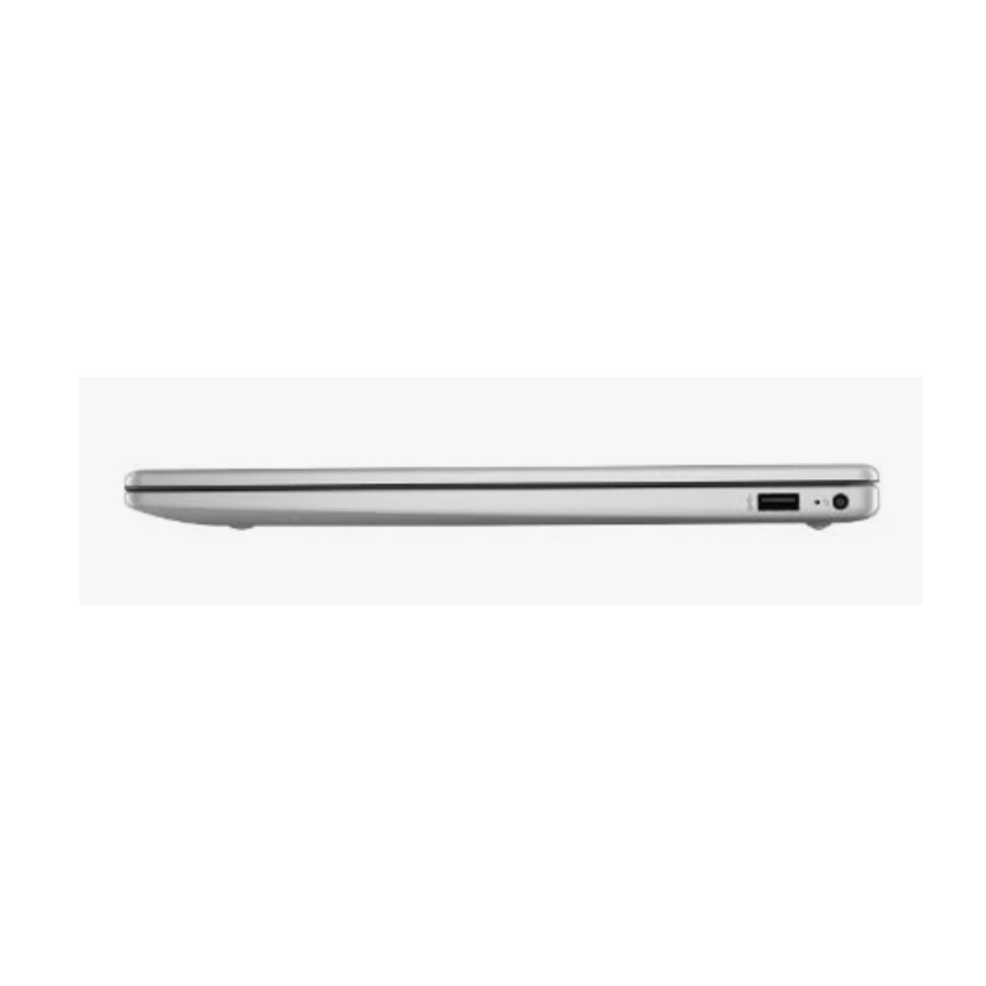 Silver laptop on a white background