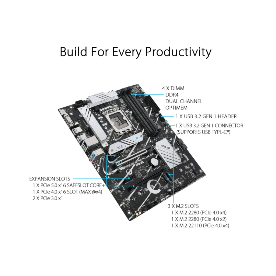 ASUS Motherboard PRIME B760-PLUS D4