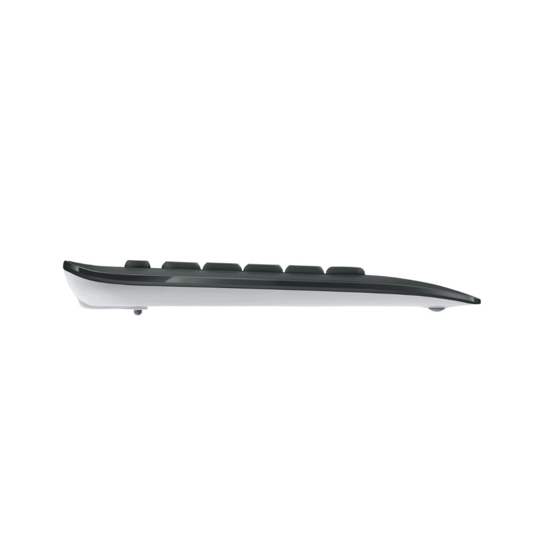 White and black keyboard on a white background