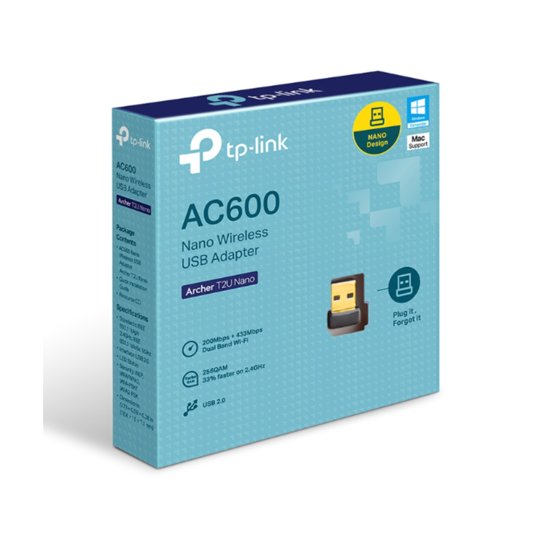 Tp-Link Dual Band Usb WIFI Adaptor Ac600 Archer T2U Nano