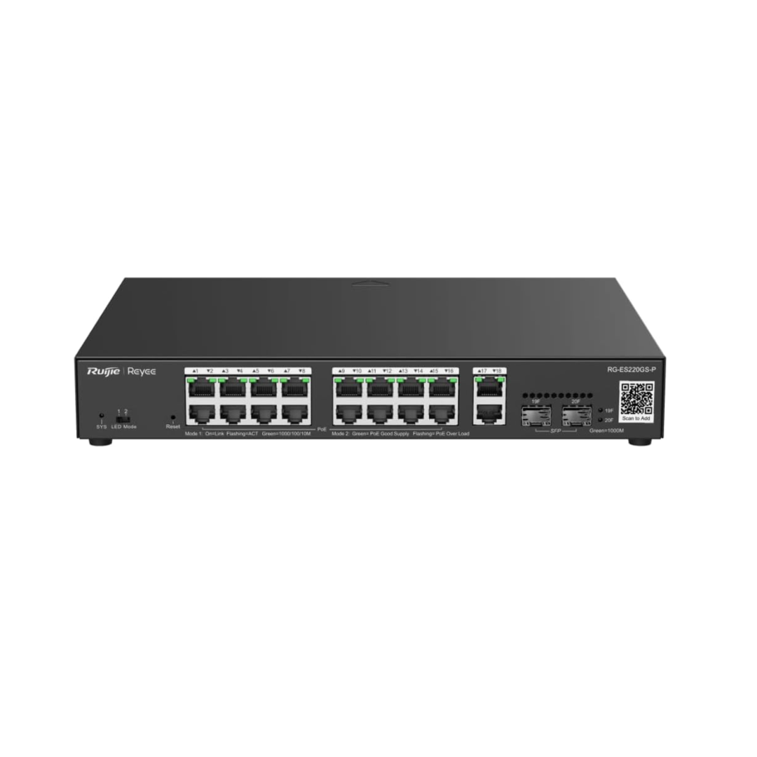 Ruijie Reyee 20-Port Gigabit Smart Cloud Managed PoE Switch RG-ES220GS-P