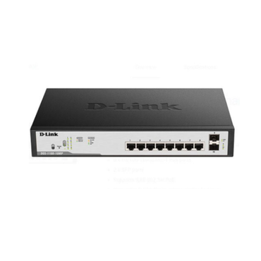 D-Link 8 Port Full Poe Giga Smart Switch +2 SFP Port DGS F1100-10PS