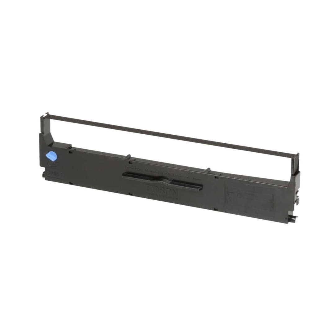Black ribbon cartridge on a white background