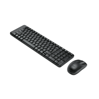 Black keyboard and mouse set on a white background