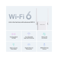 Mercusys Wireless AX1800 Range Extender ME70X