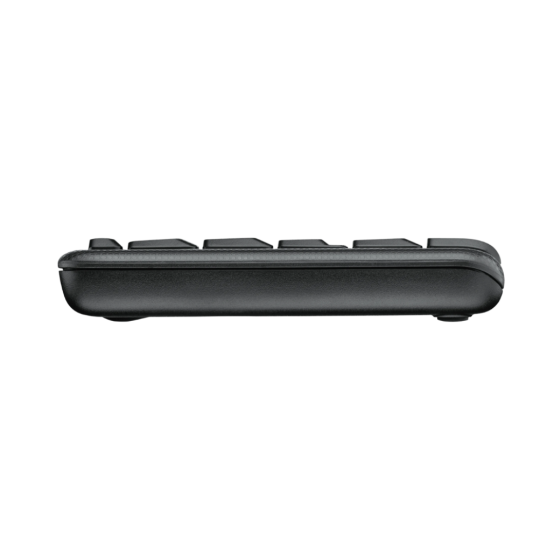 Black keyboard on a white background