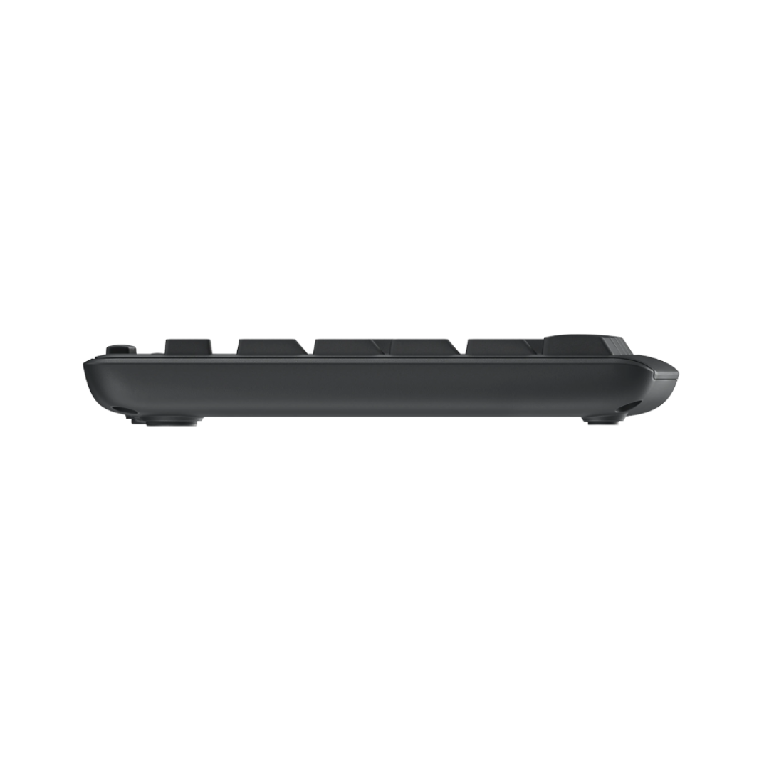 Black electronic device on a white background