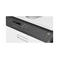Control panel of a white printer on a white background